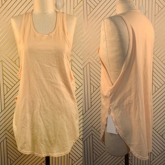 Electric & Rose Peach Orange Side Slit‎ Tank Top - Picture 1 of 10